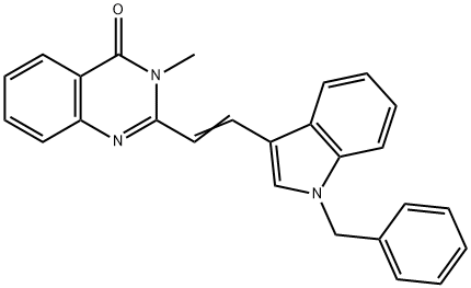 2-[2-(1-benzyl-1H-indol-3-yl)vinyl]-3-methyl-4(3H)-quinazolinone 结构式