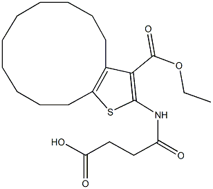 4-{[3-(ethoxycarbonyl)-4,5,6,7,8,9,10,11,12,13-decahydrocyclododeca[b]thien-2-yl]amino}-4-oxobutanoic acid 结构式