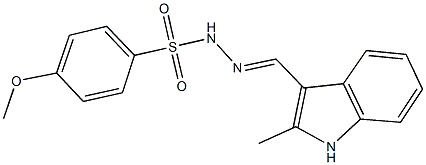 4-methoxy-N'-[(2-methyl-1H-indol-3-yl)methylene]benzenesulfonohydrazide 结构式