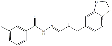 N'-[3-(1,3-benzodioxol-5-yl)-2-methylpropylidene]-3-methylbenzohydrazide 结构式