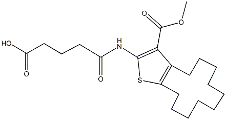 5-{[3-(methoxycarbonyl)-4,5,6,7,8,9,10,11,12,13-decahydrocyclododeca[b]thien-2-yl]amino}-5-oxopentanoic acid 结构式