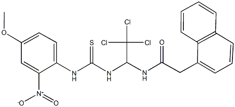 2-(1-naphthyl)-N-{2,2,2-trichloro-1-[({2-nitro-4-methoxyanilino}carbothioyl)amino]ethyl}acetamide 结构式