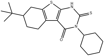 7-tert-butyl-3-cyclohexyl-2-sulfanyl-5,6,7,8-tetrahydro[1]benzothieno[2,3-d]pyrimidin-4(3H)-one 结构式