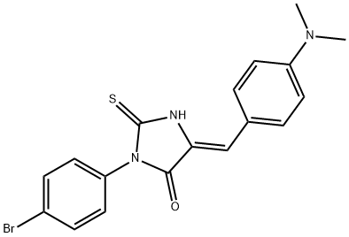 3-(4-bromophenyl)-5-[4-(dimethylamino)benzylidene]-2-thioxo-4-imidazolidinone 结构式