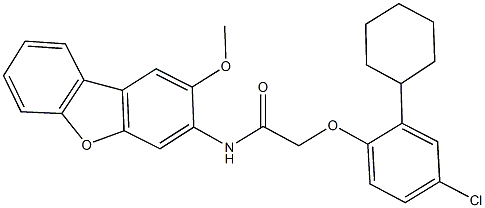2-(4-chloro-2-cyclohexylphenoxy)-N-(2-methoxydibenzo[b,d]furan-3-yl)acetamide 结构式