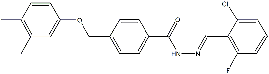 N'-(2-chloro-6-fluorobenzylidene)-4-[(3,4-dimethylphenoxy)methyl]benzohydrazide 结构式