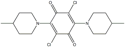 2,5-dichloro-3,6-bis(4-methyl-1-piperidinyl)benzo-1,4-quinone 结构式