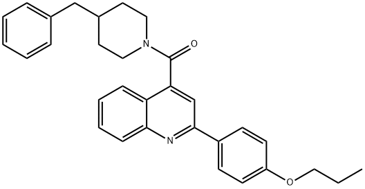 4-[(4-benzyl-1-piperidinyl)carbonyl]-2-(4-propoxyphenyl)quinoline 结构式