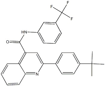 2-(4-tert-butylphenyl)-N-[3-(trifluoromethyl)phenyl]quinoline-4-carboxamide 结构式