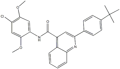 2-(4-tert-butylphenyl)-N-(4-chloro-2,5-dimethoxyphenyl)-4-quinolinecarboxamide 结构式