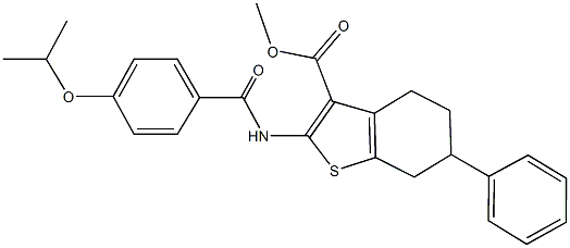 methyl 2-[(4-isopropoxybenzoyl)amino]-6-phenyl-4,5,6,7-tetrahydro-1-benzothiophene-3-carboxylate 结构式