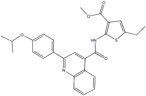 methyl 5-ethyl-2-({[2-(4-isopropoxyphenyl)-4-quinolinyl]carbonyl}amino)-3-thiophenecarboxylate 结构式