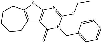 3-benzyl-2-(ethylsulfanyl)-3,5,6,7,8,9-hexahydro-4H-cyclohepta[4,5]thieno[2,3-d]pyrimidin-4-one 结构式