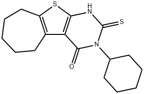 3-cyclohexyl-2-thioxo-1,2,3,5,6,7,8,9-octahydro-4H-cyclohepta[4,5]thieno[2,3-d]pyrimidin-4-one 结构式