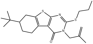 7-tert-butyl-3-(2-methyl-2-propenyl)-2-(propylsulfanyl)-5,6,7,8-tetrahydro[1]benzothieno[2,3-d]pyrimidin-4(3H)-one 结构式