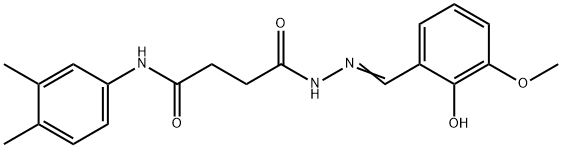 N-(3,4-dimethylphenyl)-4-[2-(2-hydroxy-3-methoxybenzylidene)hydrazino]-4-oxobutanamide 结构式