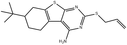 2-(allylsulfanyl)-7-tert-butyl-5,6,7,8-tetrahydro[1]benzothieno[2,3-d]pyrimidin-4-ylamine 结构式