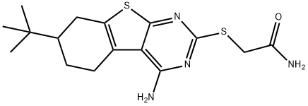 2-[(4-amino-7-tert-butyl-5,6,7,8-tetrahydro[1]benzothieno[2,3-d]pyrimidin-2-yl)sulfanyl]acetamide 结构式