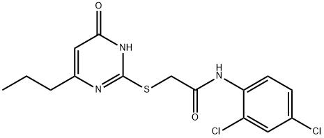 N-(2,4-dichlorophenyl)-2-[(6-oxo-4-propyl-1,6-dihydro-2-pyrimidinyl)sulfanyl]acetamide 结构式