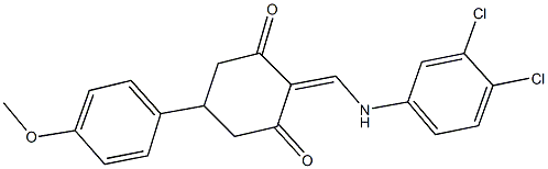 2-[(3,4-dichloroanilino)methylene]-5-(4-methoxyphenyl)-1,3-cyclohexanedione 结构式