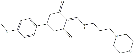 5-(4-methoxyphenyl)-2-({[3-(4-morpholinyl)propyl]amino}methylene)-1,3-cyclohexanedione 结构式