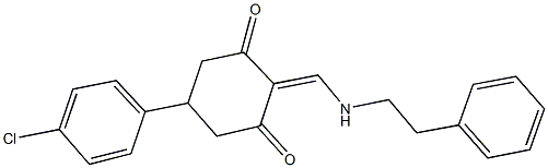 5-(4-chlorophenyl)-2-{[(2-phenylethyl)amino]methylene}-1,3-cyclohexanedione 结构式