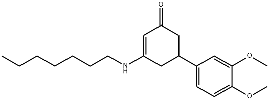 5-(3,4-dimethoxyphenyl)-3-(heptylamino)-2-cyclohexen-1-one 结构式