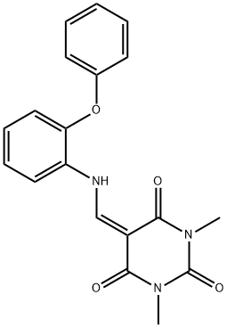 1,3-dimethyl-5-[(2-phenoxyanilino)methylene]-2,4,6(1H,3H,5H)-pyrimidinetrione 结构式