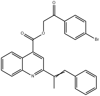 2-(4-bromophenyl)-2-oxoethyl 2-(1-methyl-2-phenylvinyl)-4-quinolinecarboxylate 结构式