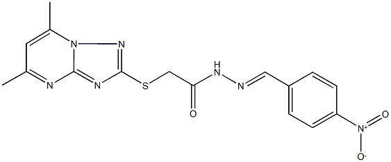 2-[(5,7-dimethyl[1,2,4]triazolo[1,5-a]pyrimidin-2-yl)sulfanyl]-N'-{4-nitrobenzylidene}acetohydrazide 结构式