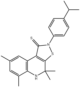 2-(4-isopropylphenyl)-4,4,6,8-tetramethyl-4,5-dihydroisothiazolo[5,4-c]quinoline-1(2H)-thione 结构式