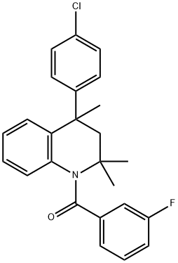4-(4-chlorophenyl)-1-(3-fluorobenzoyl)-2,2,4-trimethyl-1,2,3,4-tetrahydroquinoline 结构式