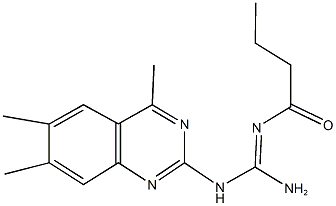 N''-butyryl-N-(4,6,7-trimethyl-2-quinazolinyl)guanidine 结构式