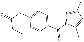 N-{4-[(3,5-dimethyl-1H-pyrazol-1-yl)carbonyl]phenyl}propanamide 结构式