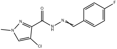 4-chloro-N'-(4-fluorobenzylidene)-1-methyl-1H-pyrazole-3-carbohydrazide 结构式