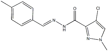 4-chloro-1-methyl-N'-(4-methylbenzylidene)-1H-pyrazole-3-carbohydrazide 结构式