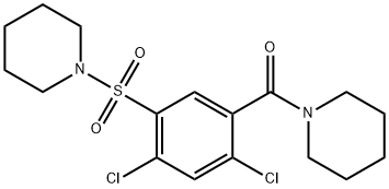 1-{[2,4-dichloro-5-(1-piperidinylcarbonyl)phenyl]sulfonyl}piperidine 结构式