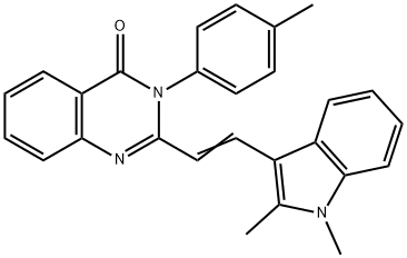 2-[2-(1,2-dimethyl-1H-indol-3-yl)vinyl]-3-(4-methylphenyl)-4(3H)-quinazolinone 结构式