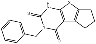 3-benzyl-2-sulfanyl-3,5,6,7-tetrahydro-4H-cyclopenta[4,5]thieno[2,3-d]pyrimidin-4-one 结构式