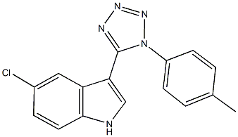 5-chloro-3-[1-(4-methylphenyl)-1H-tetraazol-5-yl]-1H-indole 结构式