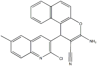 3-amino-1-(2-chloro-6-methyl-3-quinolinyl)-1H-benzo[f]chromene-2-carbonitrile 结构式