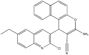 3-amino-1-(2-chloro-6-ethyl-3-quinolinyl)-1H-benzo[f]chromene-2-carbonitrile 结构式