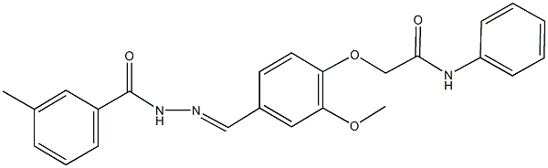 2-{2-methoxy-4-[2-(3-methylbenzoyl)carbohydrazonoyl]phenoxy}-N-phenylacetamide 结构式