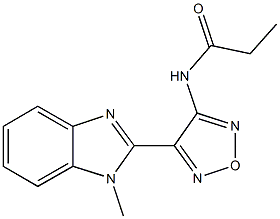 N-[4-(1-methyl-1H-benzimidazol-2-yl)-1,2,5-oxadiazol-3-yl]propanamide 结构式