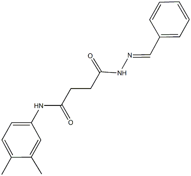 4-(2-benzylidenehydrazino)-N-(3,4-dimethylphenyl)-4-oxobutanamide 结构式