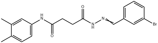 4-[2-(3-bromobenzylidene)hydrazino]-N-(3,4-dimethylphenyl)-4-oxobutanamide 结构式