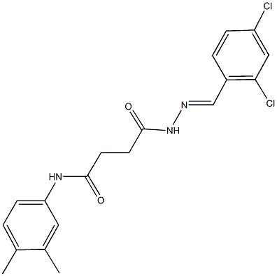 4-[2-(2,4-dichlorobenzylidene)hydrazino]-N-(3,4-dimethylphenyl)-4-oxobutanamide 结构式