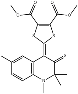 dimethyl 2-(1,2,2,6-tetramethyl-3-thioxo-2,3-dihydro-4(1H)-quinolinylidene)-1,3-dithiole-4,5-dicarboxylate 结构式