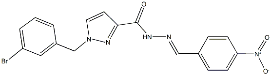 1-(3-bromobenzyl)-N'-{4-nitrobenzylidene}-1H-pyrazole-3-carbohydrazide 结构式
