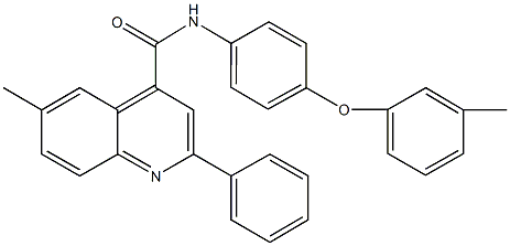 6-methyl-N-[4-(3-methylphenoxy)phenyl]-2-phenyl-4-quinolinecarboxamide 结构式